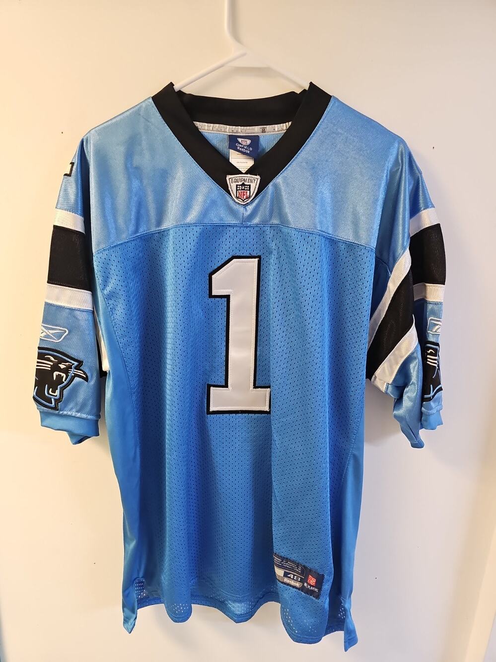 Reebok NFL Carolina Panthers Cam Newton #1 Jersey Blue Stitched Mens 48